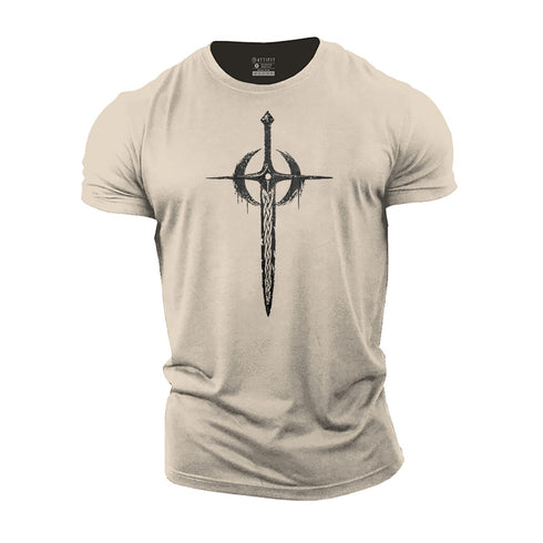 Men's Celtic Cross Sword Cotton T-Shirt